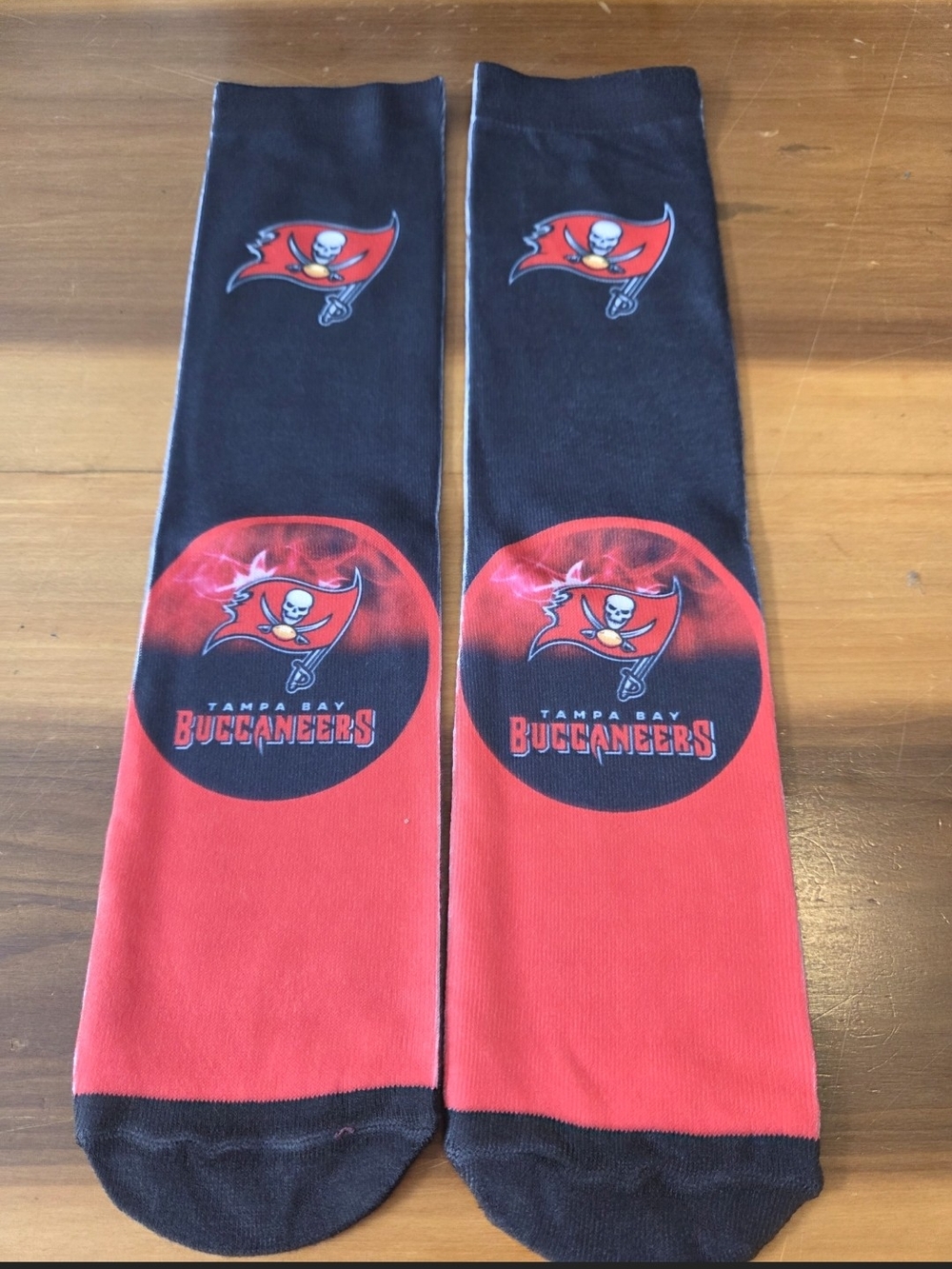 Tampa Bay Buccaneers Red & Black Adult Socks. New